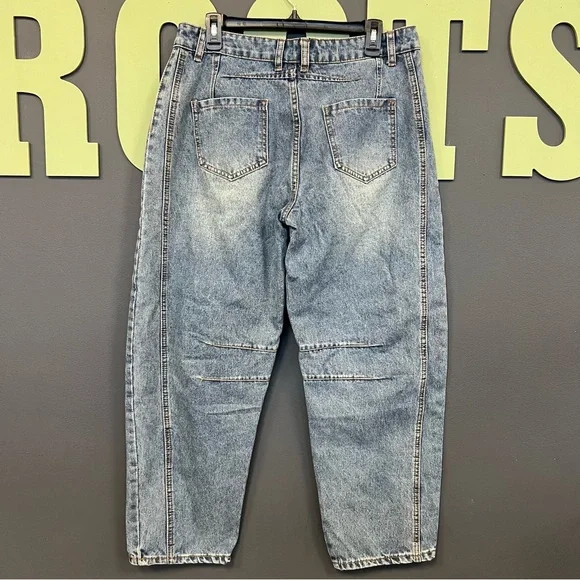 Women’s Baggy Barrel Jeans Medium Wash Size XL - Picture 4 of 4